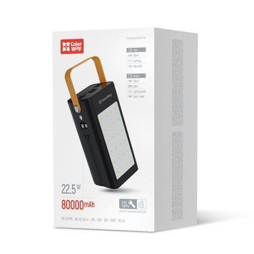 Внешний аккумулятор (павербанк) ColorWay 80000mAh 22.5W Black (CW-PB800LPA8BK-PDD) 628208ua фото