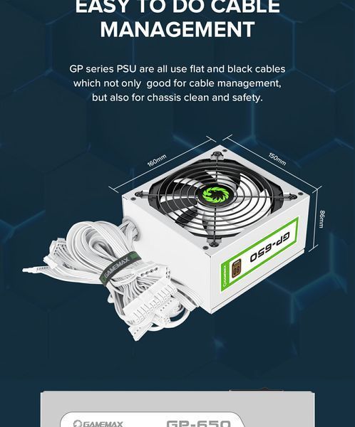 Блок живлення GameMax GP-650 White 627743ua фото