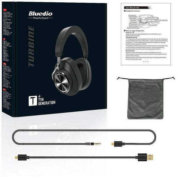 Наушники с микрофоном Bluedio T7 Plus Black 333347 фото