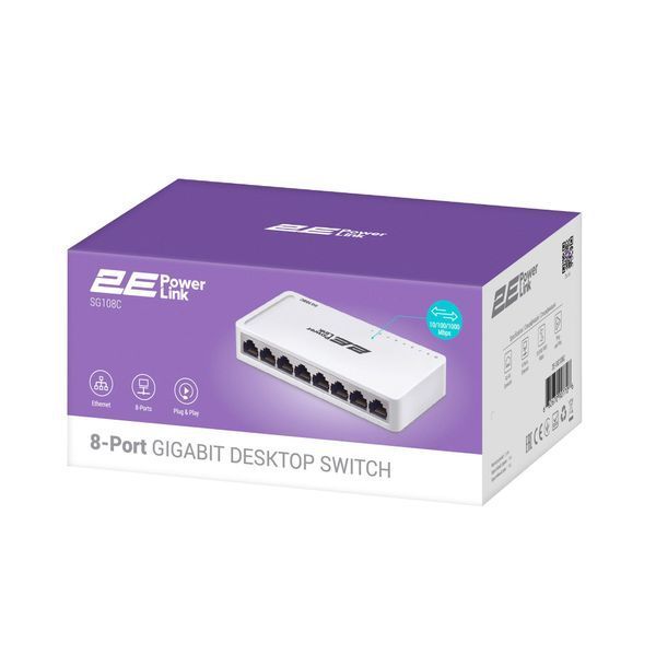 Комутатор некерований 2E PowerLink SG108C (2E-SG108C) 578417ua фото