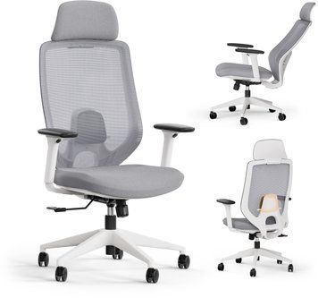 Офісне крісло для персоналу Sense7 Nakai White/Gray 621003 фото