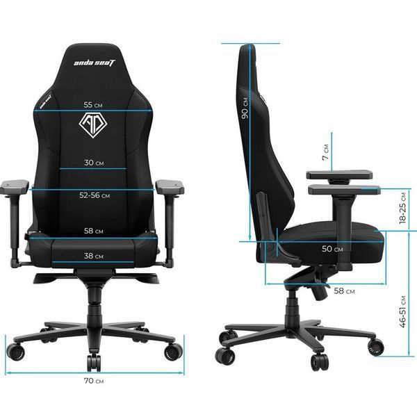 Комп'ютерне крісло для геймера Anda Seat Phantom 3 XL Gray Fabric (AD18XL-52-G-F-G01) 622961ua фото