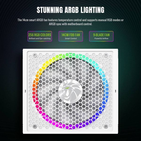 Блок питания GameMax RGB 1050G WH 627794ua фото