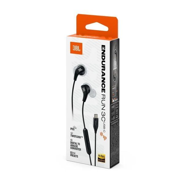 Наушники с микрофоном JBL Endurance Run 3 3C USB-C Black (JBLENDURRUN3CBLKG) 623417ua фото
