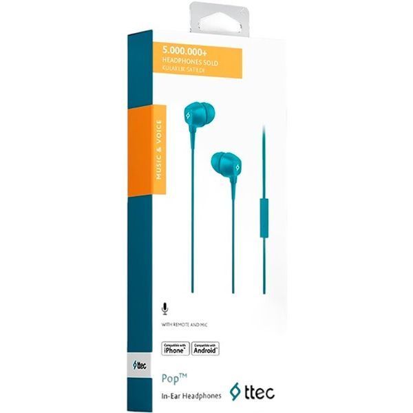 Навушники з мікрофоном Ttec Pop Turquoise (2KMM13TZ) 579560ua фото