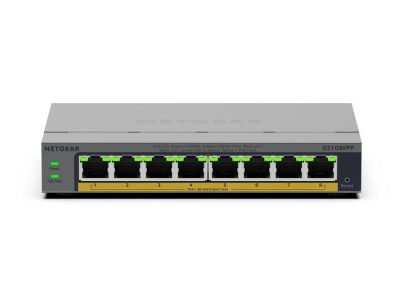 Комутатор керований рівня 2 Netgear GS108EPP 619957 фото