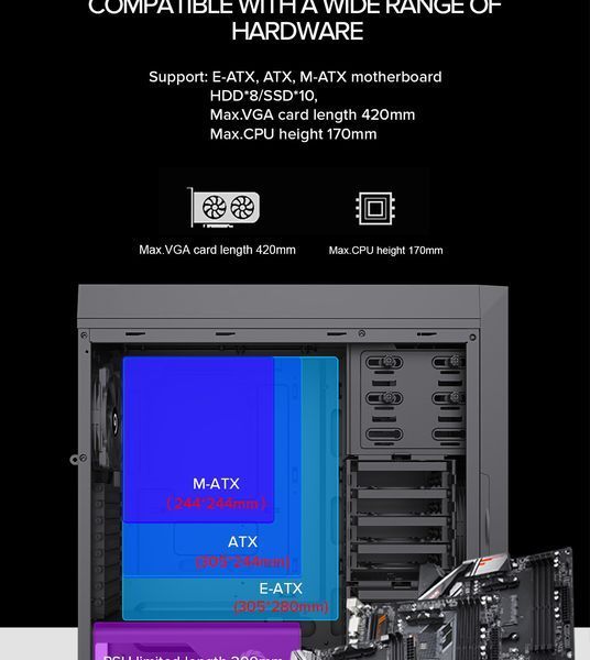 Корпус GameMax Titan Silent 2 Black 630537ua фото