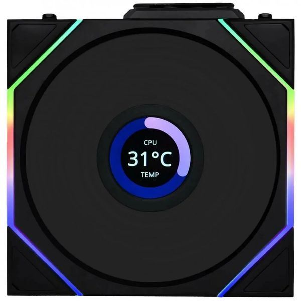 Вентилятор Lian Li Uni Fan TL120 LCD Wireless 3-pack Black (G99.12TLLCD1W3B.00) 585370 фото