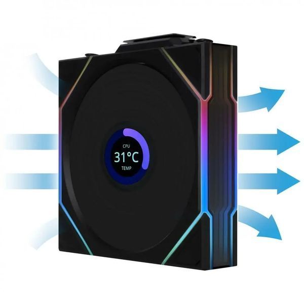 Вентилятор Lian Li Uni Fan TL120 LCD Wireless 3-pack Black (G99.12TLLCD1W3B.00) 585370 фото