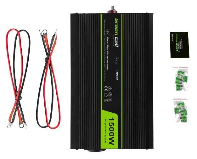 Перетворювач (інвертор) Green Cell 12V 230V 1500W/3000W (INV22) 476865 фото