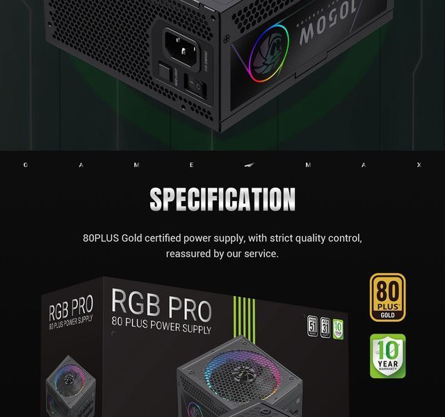 Блок питания GameMax RGB Pro 1050G 627795ua фото