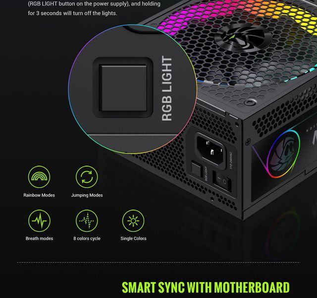 Блок питания GameMax RGB Pro 1050G 627795ua фото