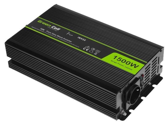 Перетворювач (інвертор) Green Cell 12V 230V 1500W/3000W (INV22) 476865 фото