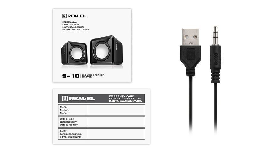 Акустичні колонки Real-El S-10 USB Black (EL121100020) 622561ua фото