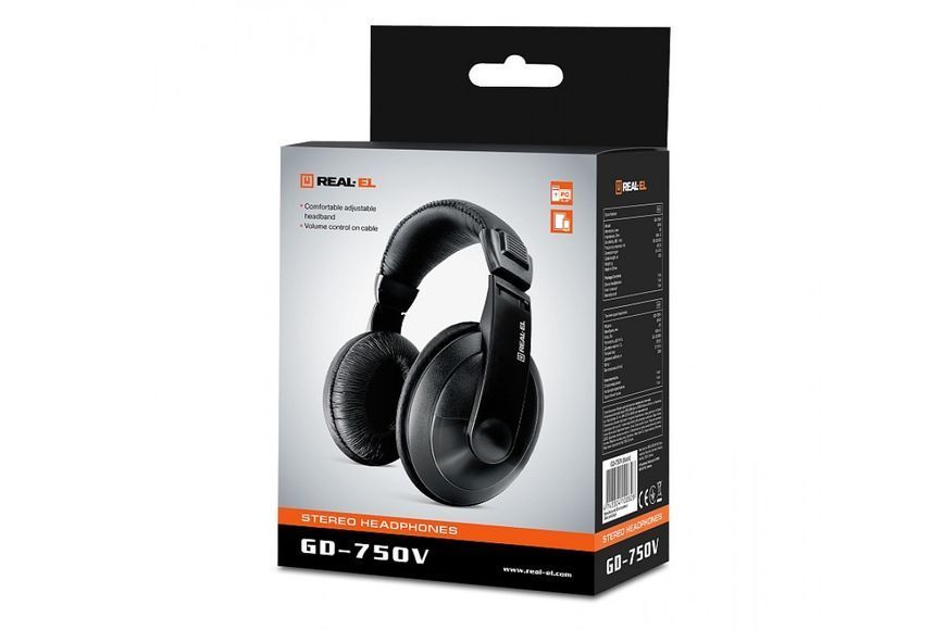 Наушники без микрофона Real-El GD-750V Black/Silver 579303ua фото