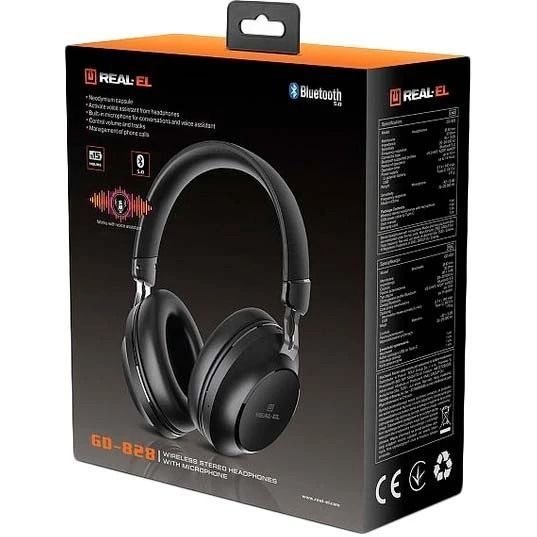 Навушники з мікрофоном Real-El GD-828 Black (EL124100052) 579472ua фото