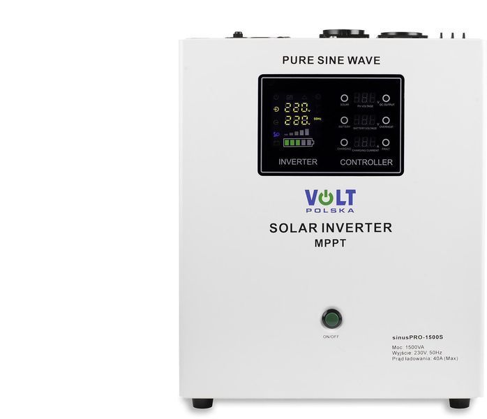 Гібридний сонячний інвертор (hybrid) Volt Polska SINUS PRO 1500S (3SPS150012) 514626 фото