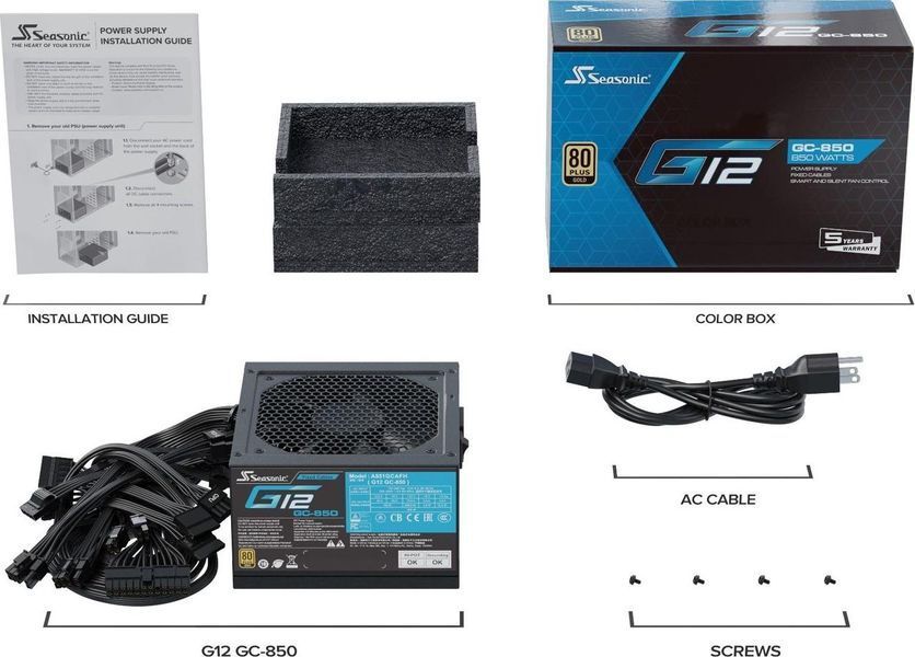 Блок живлення SeaSonic 850W G12 (G12 GC-850) 342127 фото