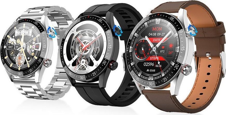Смарт-годинник Gravity GT4-5 Black/Brown 621787 фото