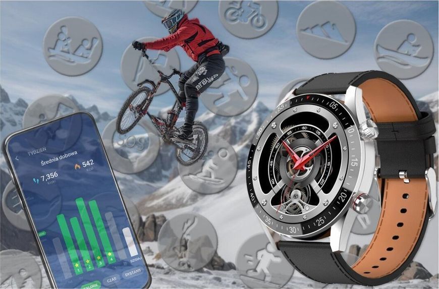 Смарт-годинник Gravity GT4-5 Black/Brown 621787 фото
