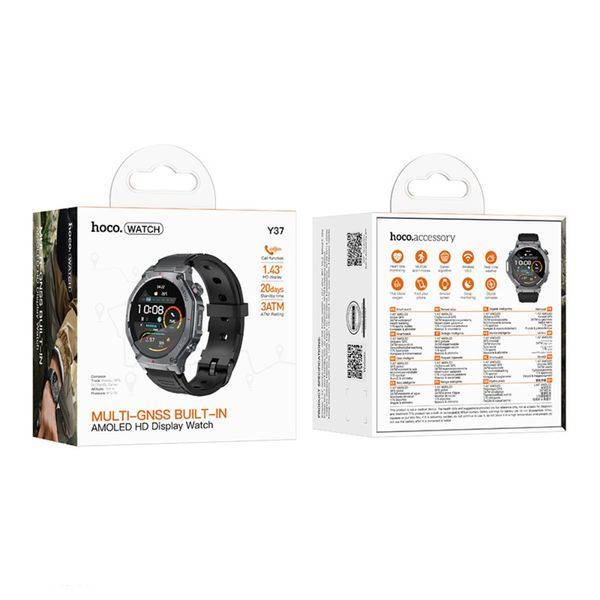 Смарт-годинник Hoco Y37 Amoled 36mm Black 626990ua фото
