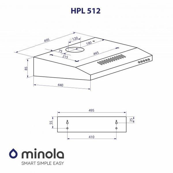Вытяжка плоская Minola HPL 512 WH 627906ua фото