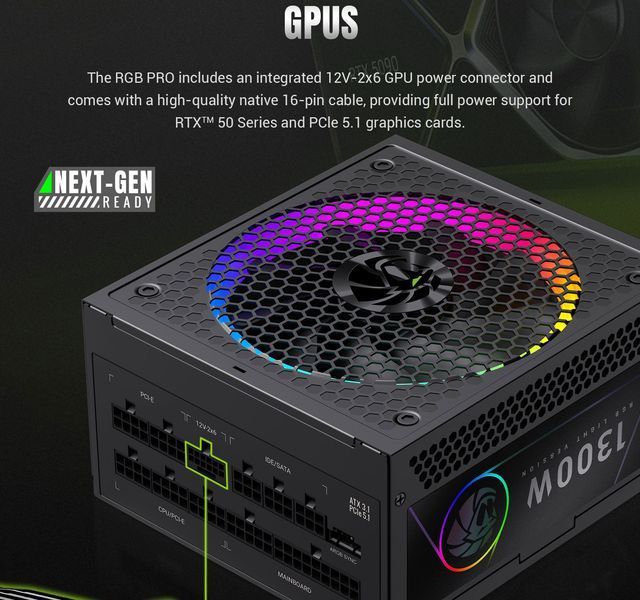 Блок живлення GameMax RGB Pro 1300P 627797ua фото