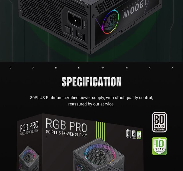 Блок живлення GameMax RGB Pro 1300P 627797ua фото