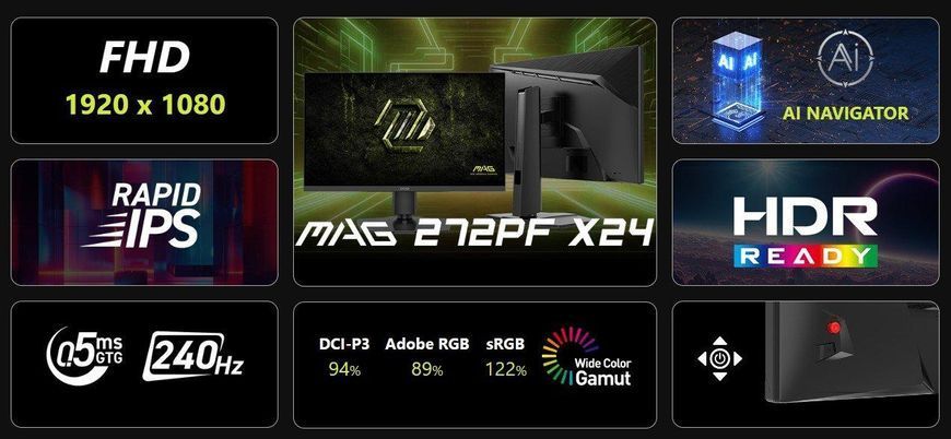 Монитор MSI MAG 272PF X24 (9S6-3CE59T-020) 623265ua фото