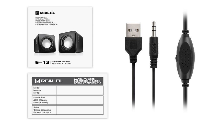Акустичні колонки Real-El S-13 USB Black (EL121100021) 622563ua фото