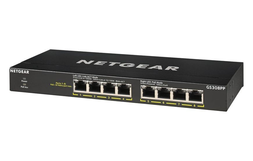 Коммутатор неуправляемый Netgear GS308PP (GS308PP-100EUS) 507211ua фото