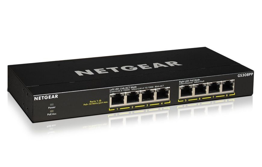 Коммутатор неуправляемый Netgear GS308PP (GS308PP-100EUS) 507211ua фото