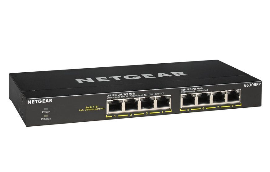 Коммутатор неуправляемый Netgear GS308PP (GS308PP-100EUS) 507211ua фото