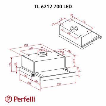 Витяжка телескопічна Perfelli TL 6212 Full BL 700 LED 627990ua фото
