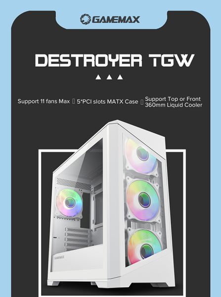 Корпус GameMax Destroyer TG White 630504ua фото