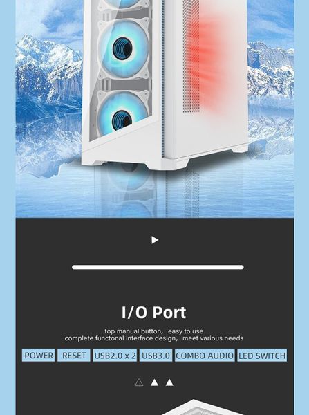 Корпус GameMax Destroyer TG White 630504ua фото