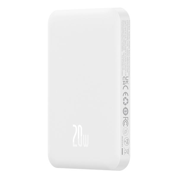 Внешний аккумулятор (павербанк) Baseus Magnetic Mini 5000mAh 20W White (P10022107223-00) 613575ua фото