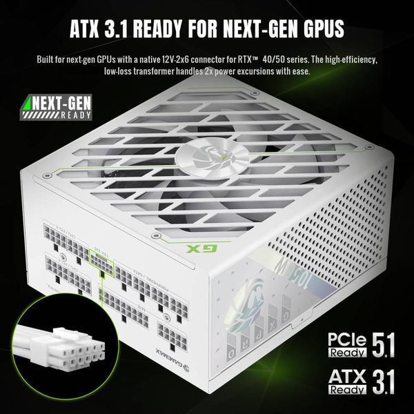 Блок живлення GameMax GX Pro 1050G WH 627762ua фото