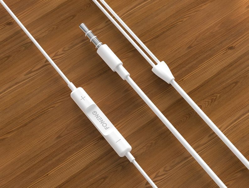 Навушники з мікрофоном Foneng T32 White (T32-E-3DM) 579380ua фото