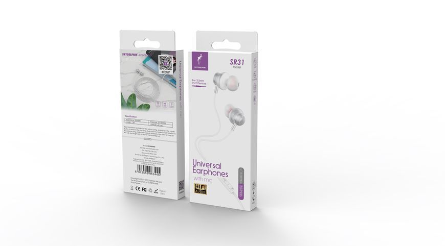 Навушники з мікрофоном SkyDolphin SR31 White (SDHF-000488) 579544ua фото