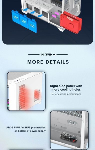 Корпус GameMax Hype-M White 628331ua фото