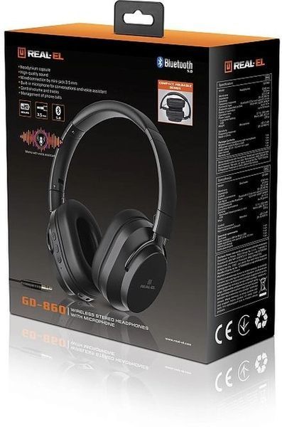 Навушники з мікрофоном Real-El GD-860 Black (EL124100053) 579474ua фото