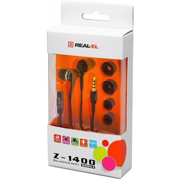 Навушники з мікрофоном Real-El Z-1400 Mobile Black 579494ua фото