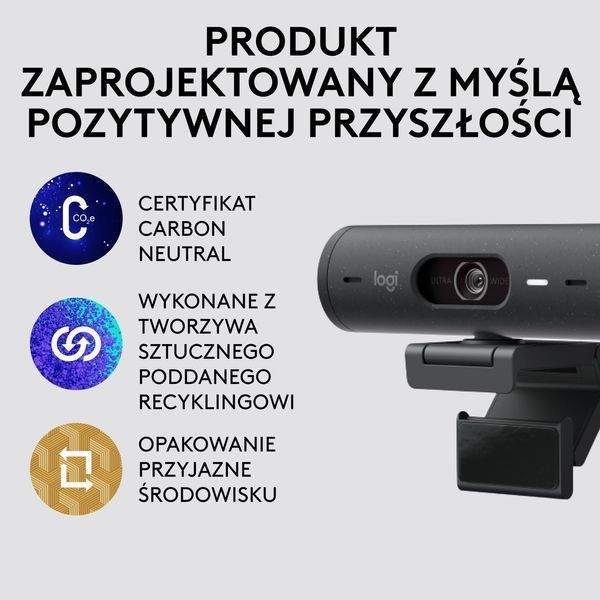 Веб-камера Logitech Brio 500 Graphite (960-001422) 437563ua фото