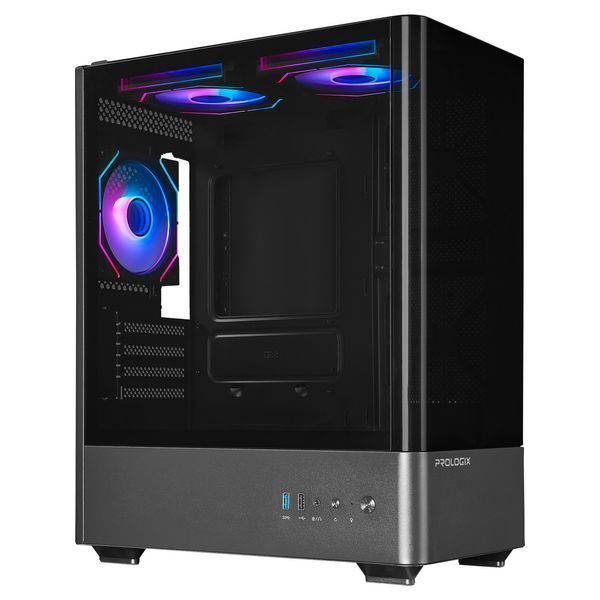 Корпус Prologix Lumi GM-01AB Glass Black 623116ua фото