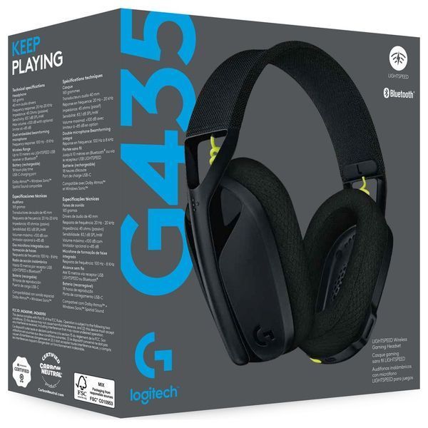 Наушники с микрофоном Logitech G435 LIGHTSPEED Black (981-001050) 352905 фото