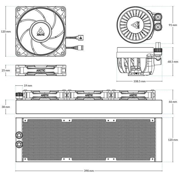 Водяное охлаждение Arctic Liquid Freezer III Pro 360 (ACFRE00180A) 590844ua фото