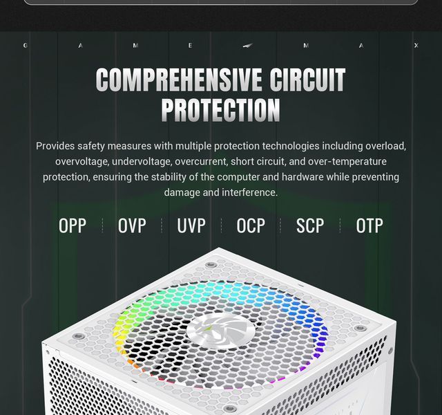 Блок питания GameMax RGB Pro 1300P WH 627798ua фото