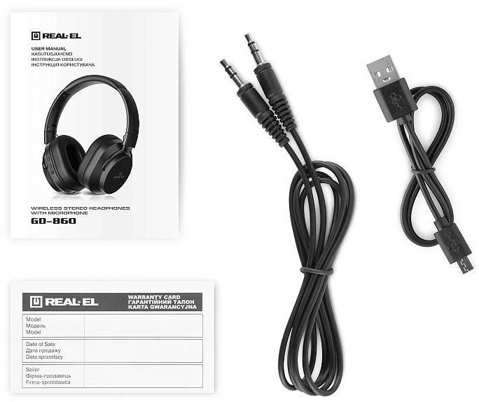 Навушники з мікрофоном Real-El GD-860 Black (EL124100053) 579474ua фото