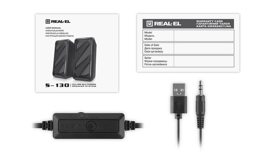 Акустичні колонки Real-El S-130 USB Black (EL121100018) 622564ua фото